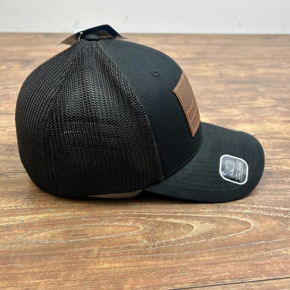 NWT Columbia‎ Rugged Outdoor Tree Flag Mesh Back Trucker Hat Patch USA Black